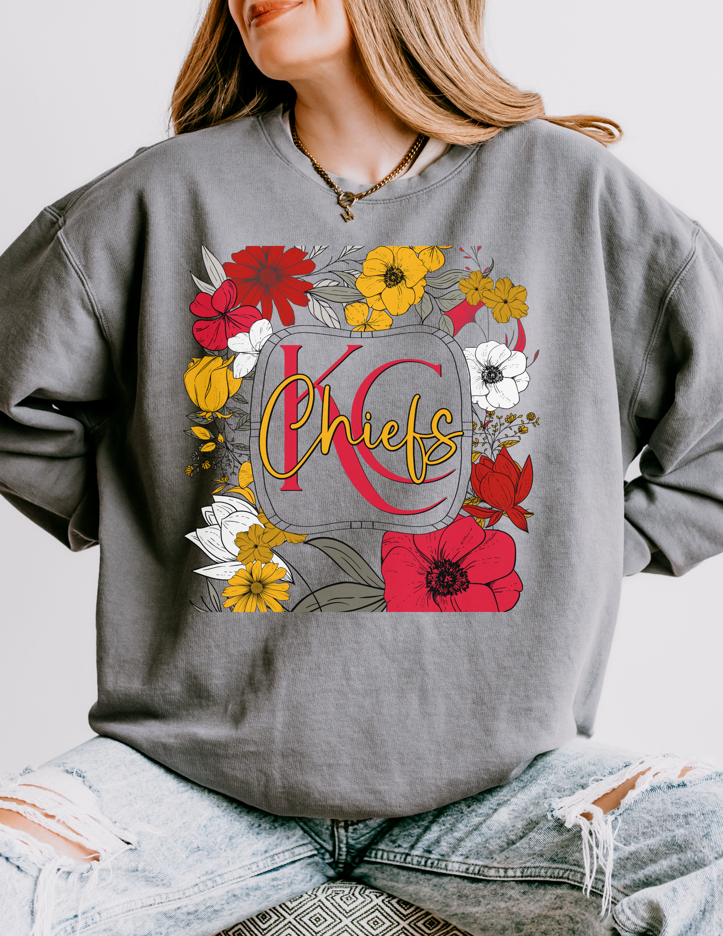 KC Chiefs Floral Sweatshirt (CC)