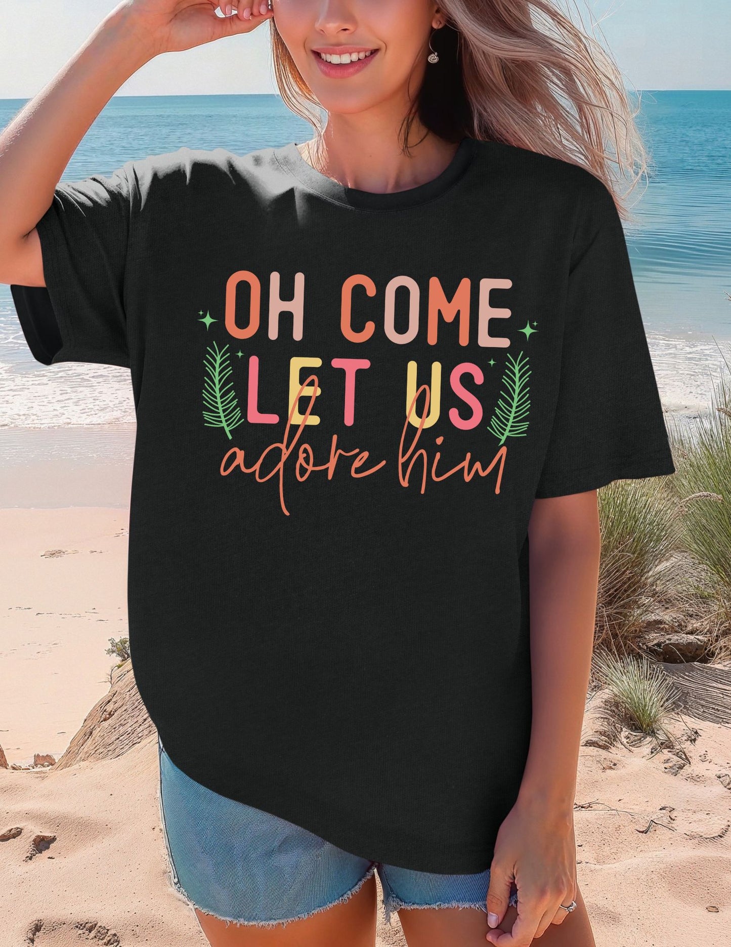 Oh Come Let Us Adore Him Bright T-Shirt