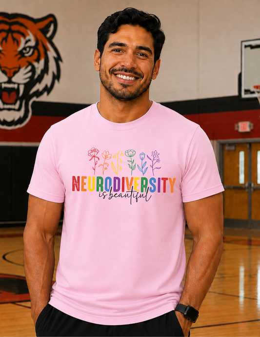 Neurodiversity Is Beautiful Flowers T-Shirt | ADULT