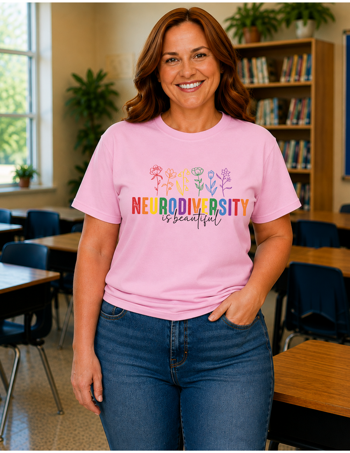 Neurodiversity Is Beautiful Flowers T-Shirt | ADULT