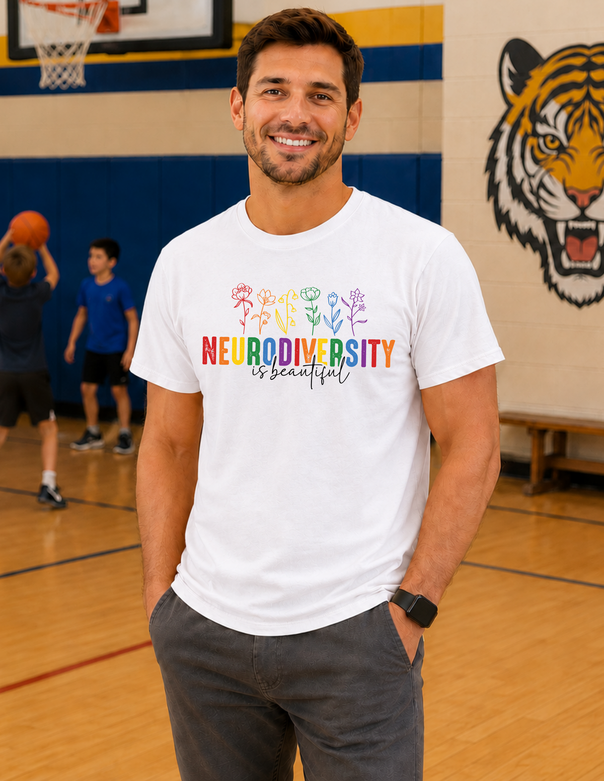 Neurodiversity Is Beautiful Flowers T-Shirt | ADULT
