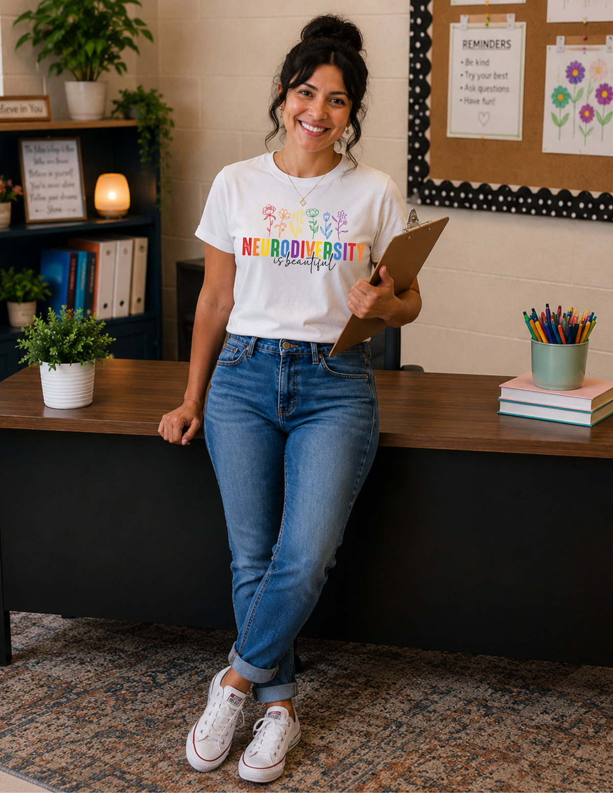 Neurodiversity Is Beautiful Flowers T-Shirt | ADULT