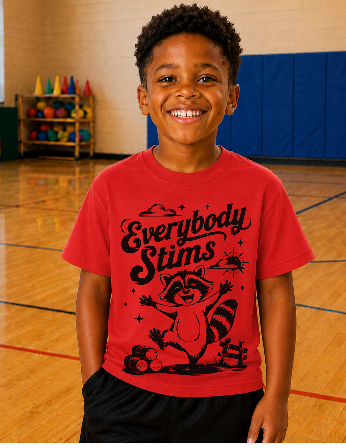 Everybody Stims Raccoon T-Shirt | YOUTH