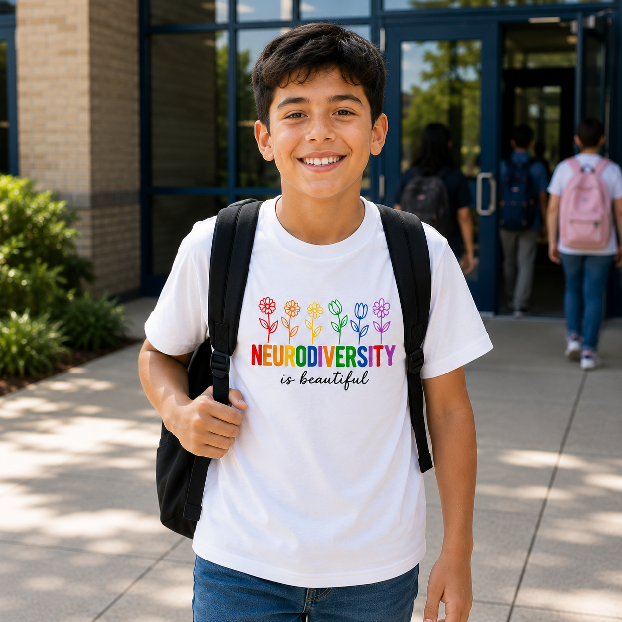 Neurodiversity Is Beautiful Flowers Classic T-Shirt | YOUTH