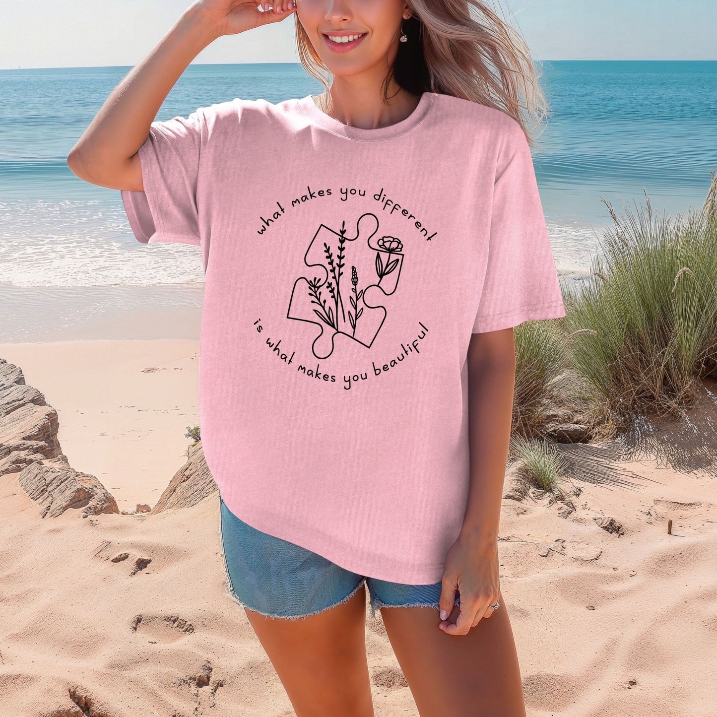 What Makes You Different Is Beautiful Puzzle Classic T-Shirt ADULT