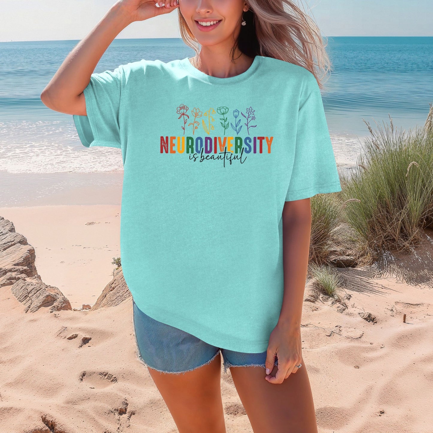 Neurodiversity Is Beautiful Flowers Classic T-Shirt YOUTH