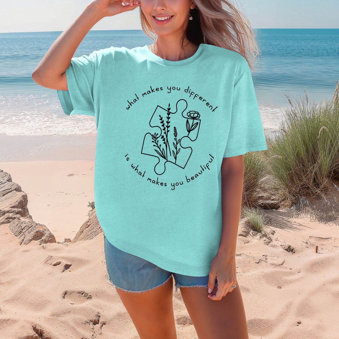 What Makes You Different Is Beautiful Puzzle Classic T-Shirt ADULT
