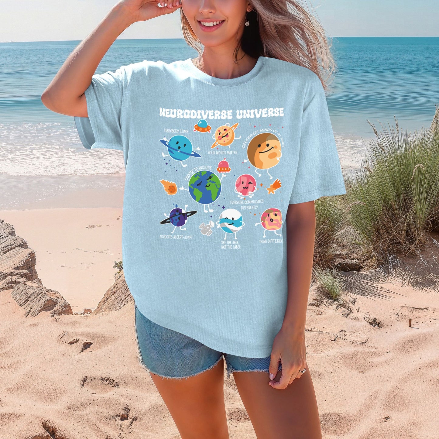 Neurodiversity Planets Universe Signature T-Shirt | ADULT
