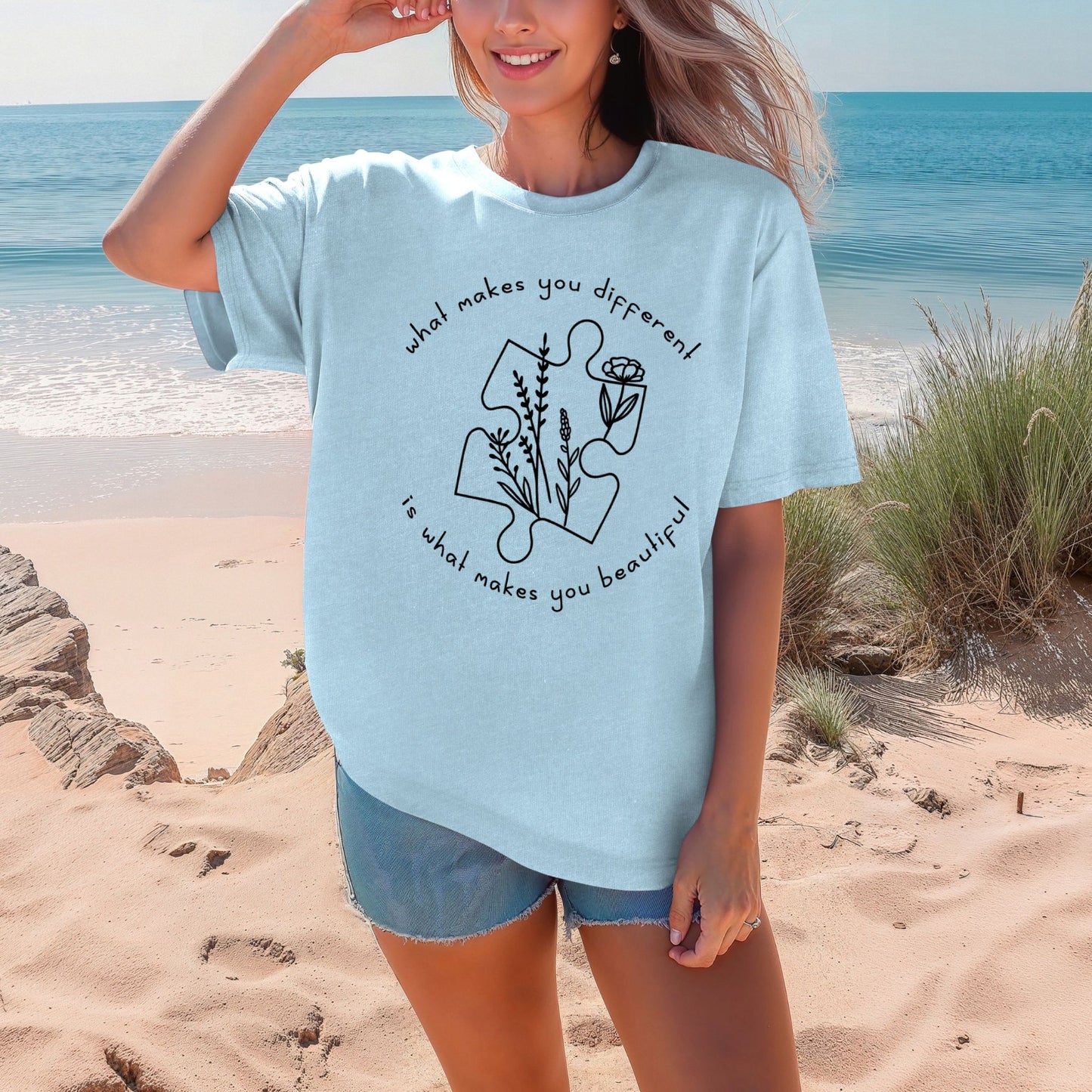 What Makes You Different Is Beautiful Puzzle Classic T-Shirt ADULT