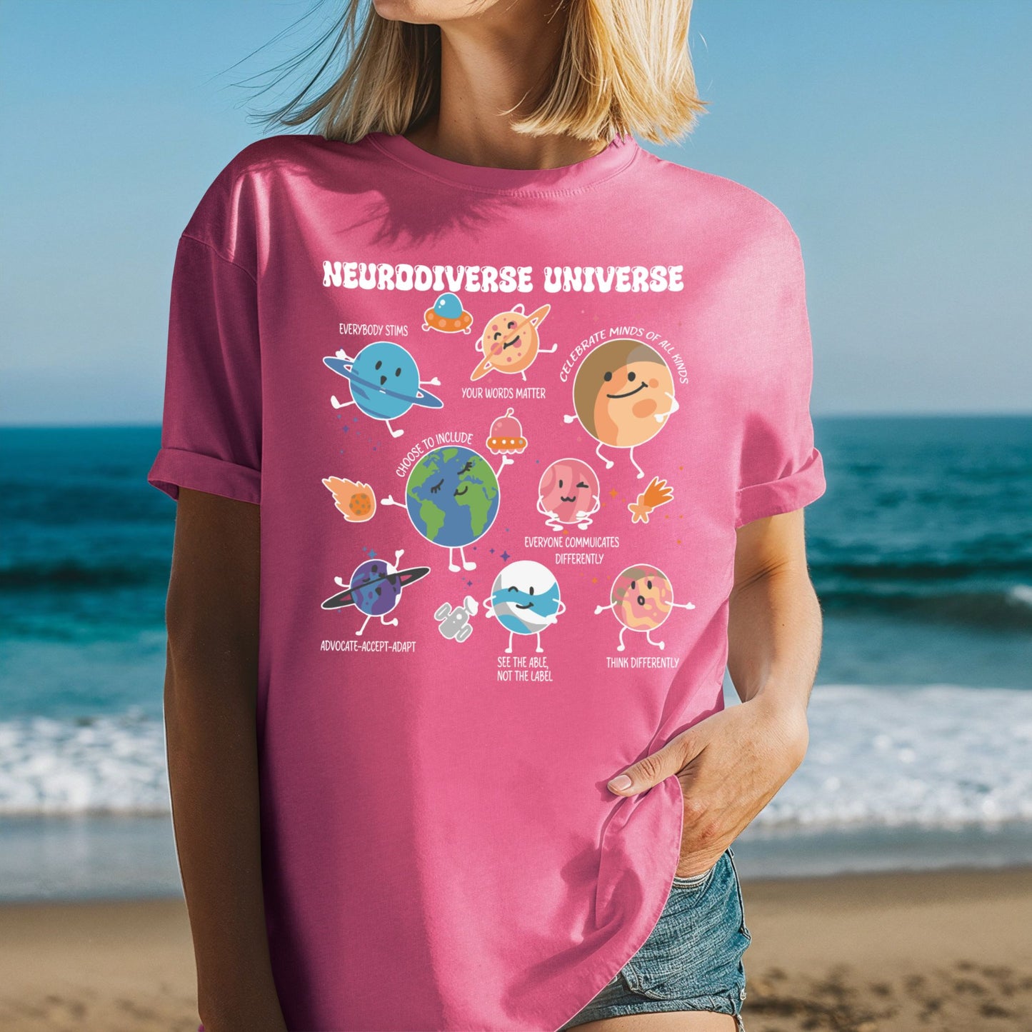 Neurodiversity Planets Universe Signature T-Shirt | ADULT