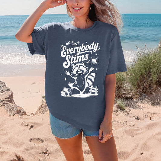 Everybody Stims Raccoon Signature T-Shirt ADULT