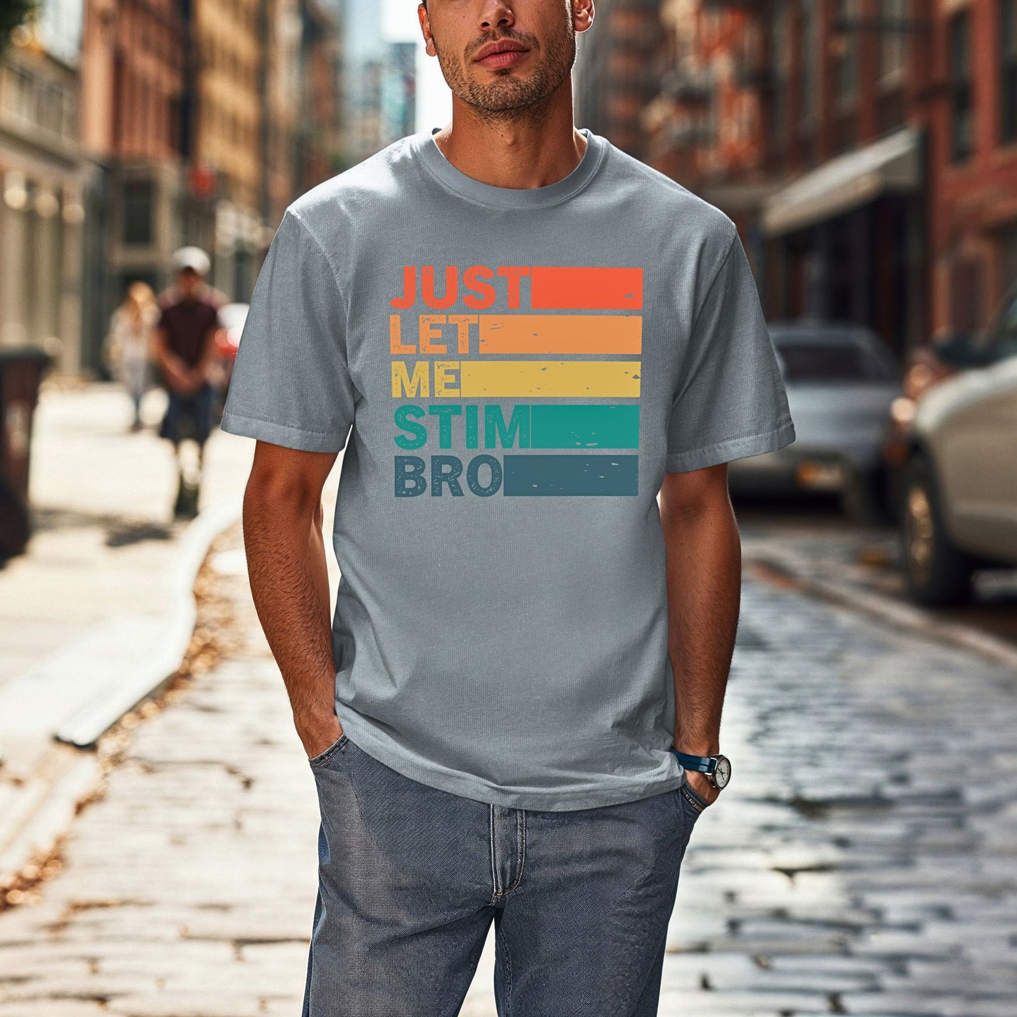 Just Let Me Stim Bro Bars T-Shirt ADULT