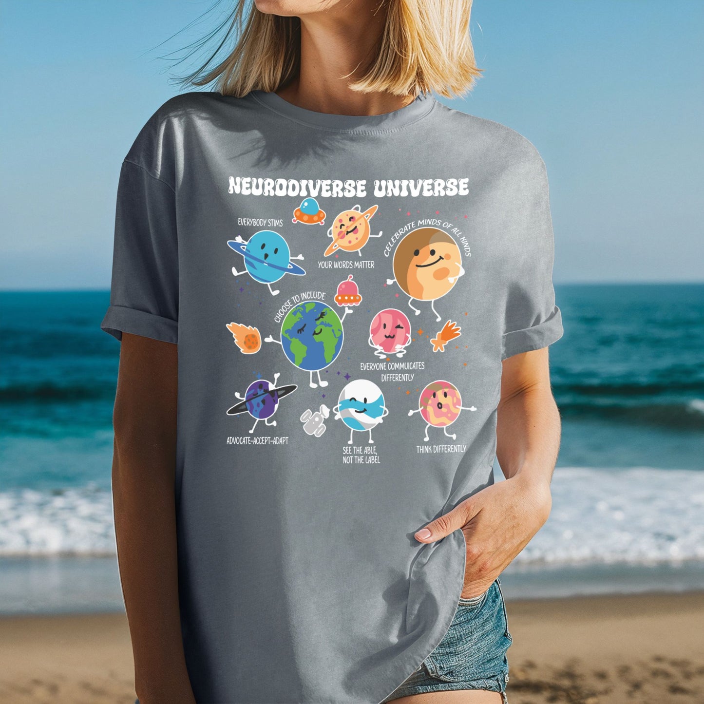 Neurodiversity Planets Universe Signature T-Shirt | ADULT