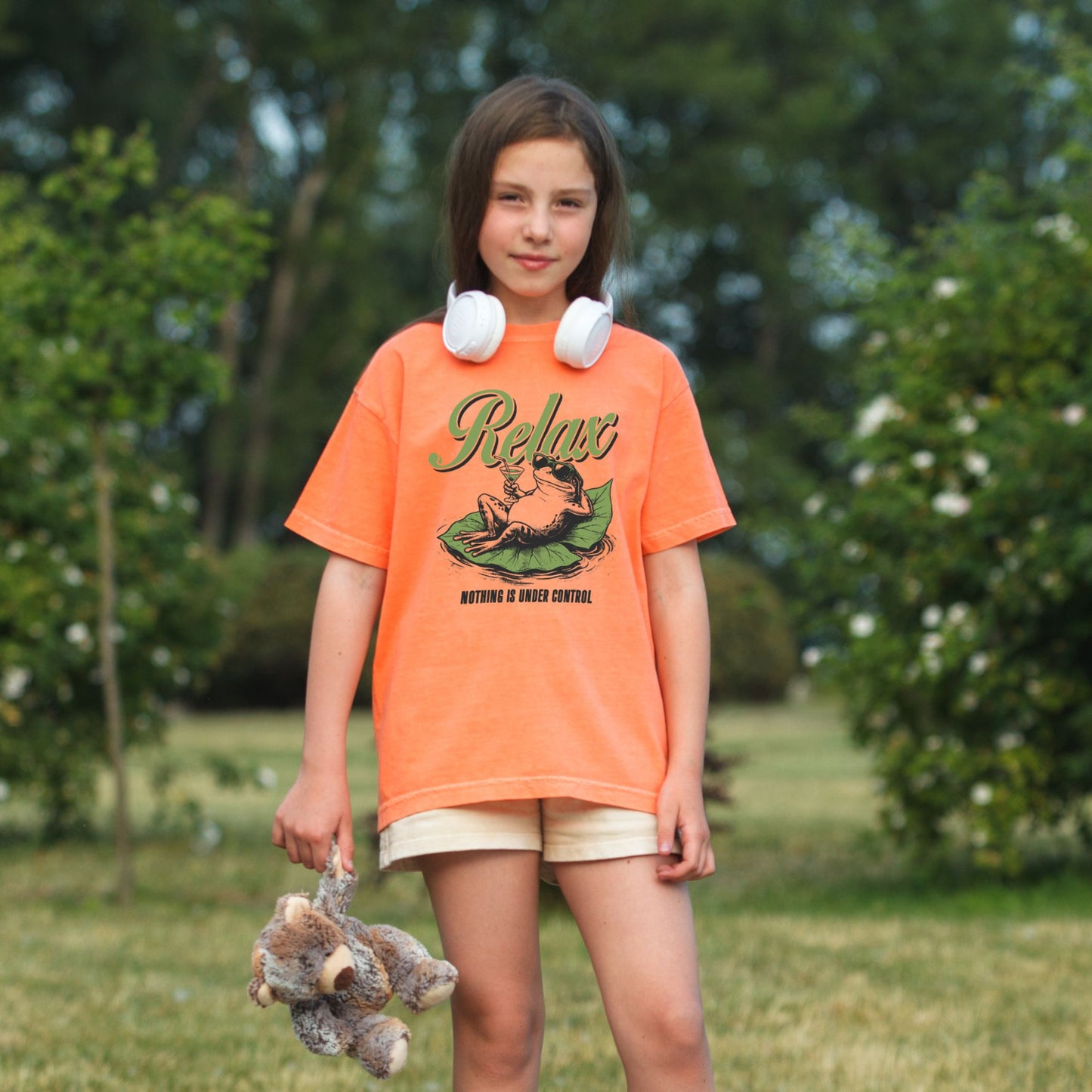 Relax Nothing Under Control Frog Graphic T-Shirt YOUTH