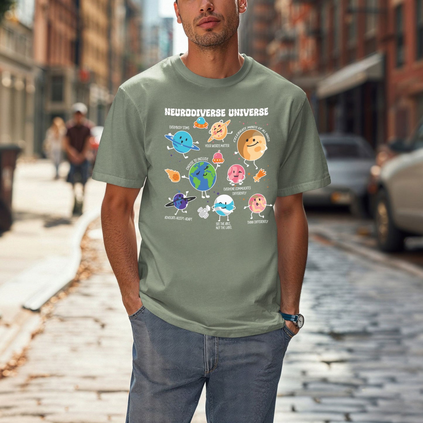 Neurodiversity Planets Universe Signature T-Shirt | ADULT