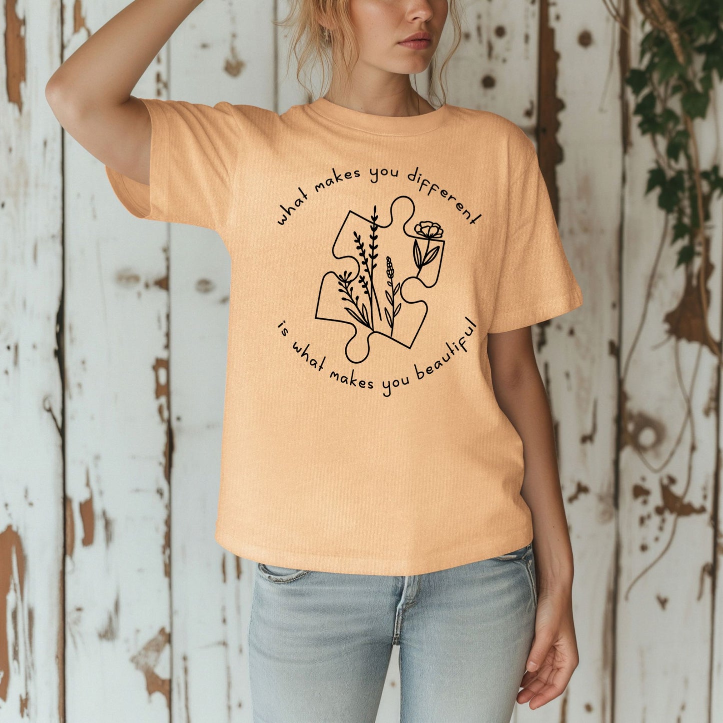 What Makes You Different Is Beautiful Puzzle Classic T-Shirt ADULT