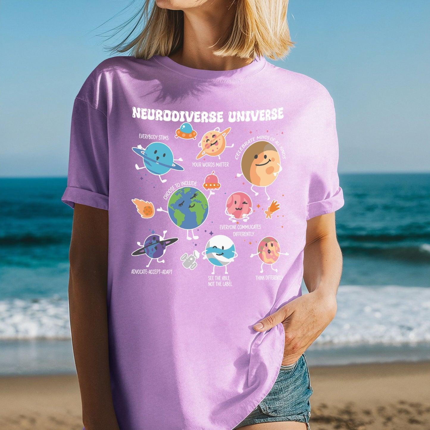 Neurodiversity Planets Universe Signature T-Shirt | ADULT