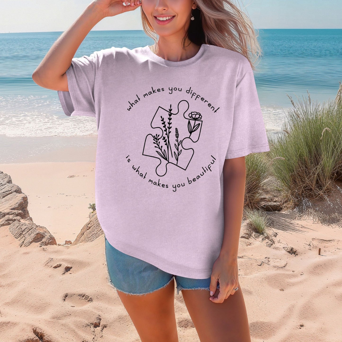 What Makes You Different Is Beautiful Puzzle Classic T-Shirt ADULT