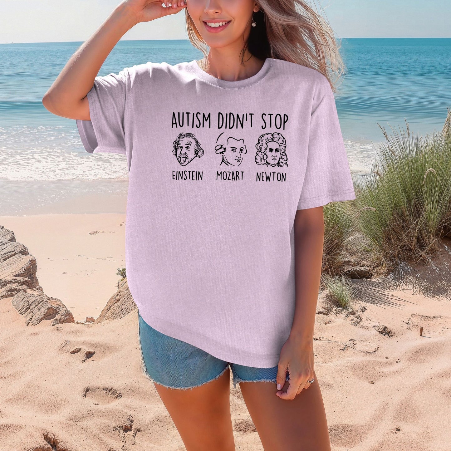 Einstein Mozart Newton Autism Awareness T-Shirt ADULT