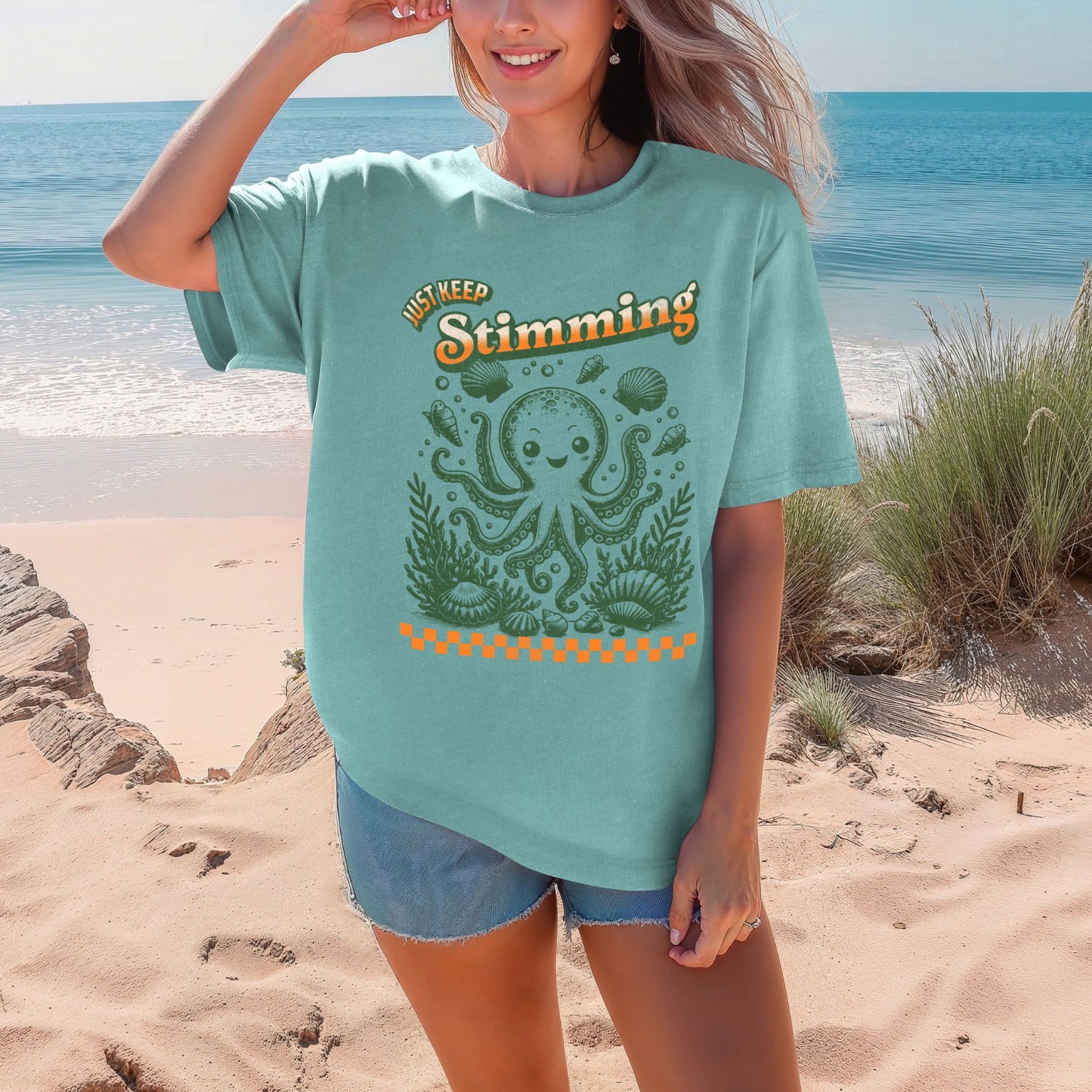 Just Keep Stimming Octopus Autism Awareness T-Shirt YOUTH