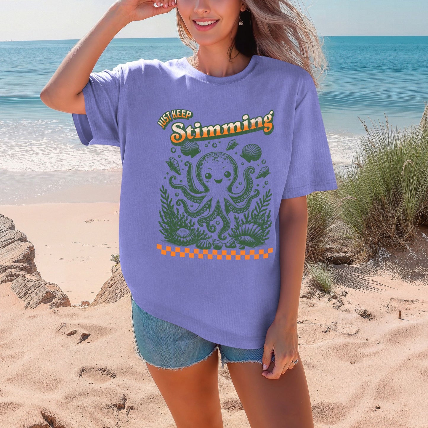 Just Keep Stimming Octopus Autism Awareness T-Shirt YOUTH