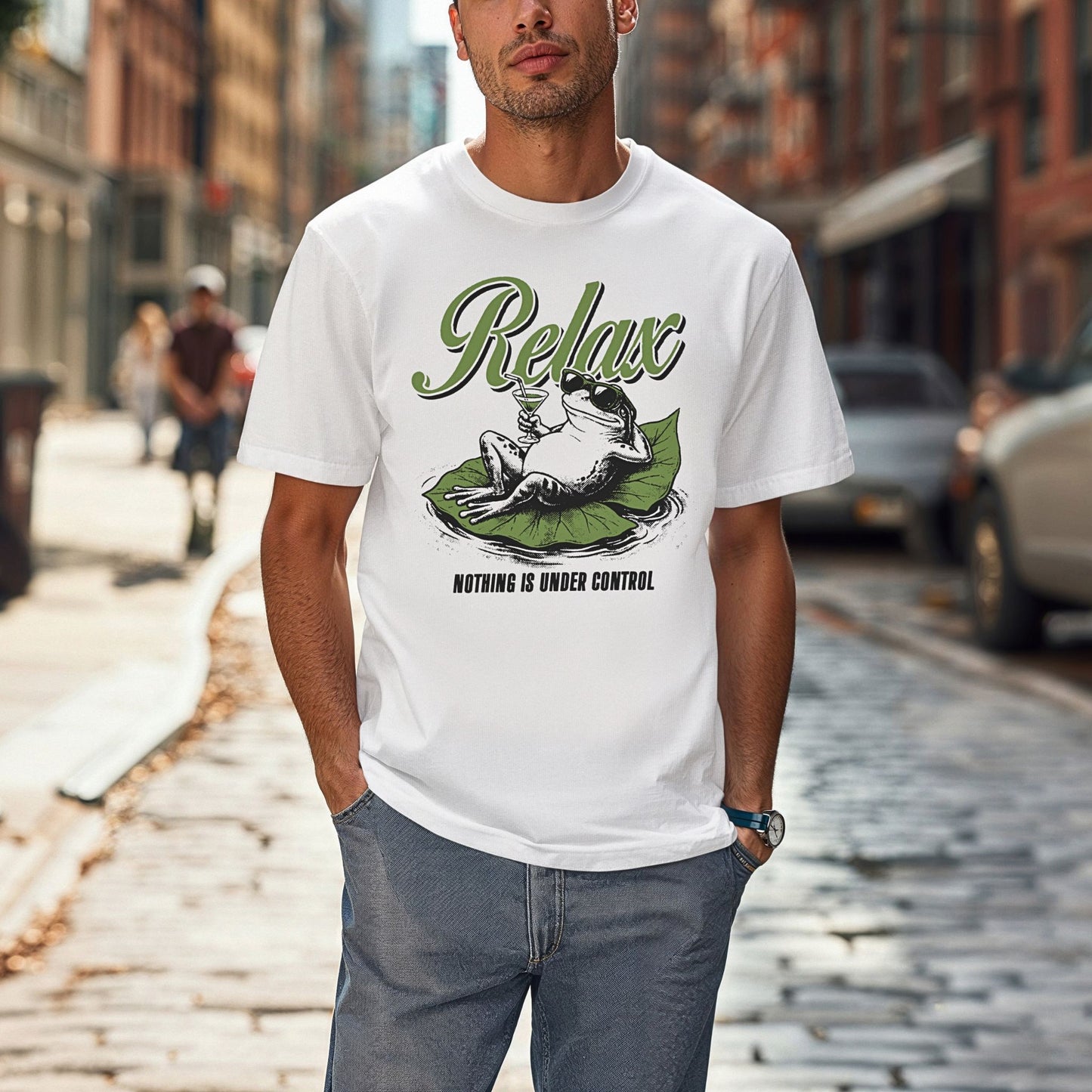 Relax Nothing Under Control Frog Classic T-Shirt | ADULT