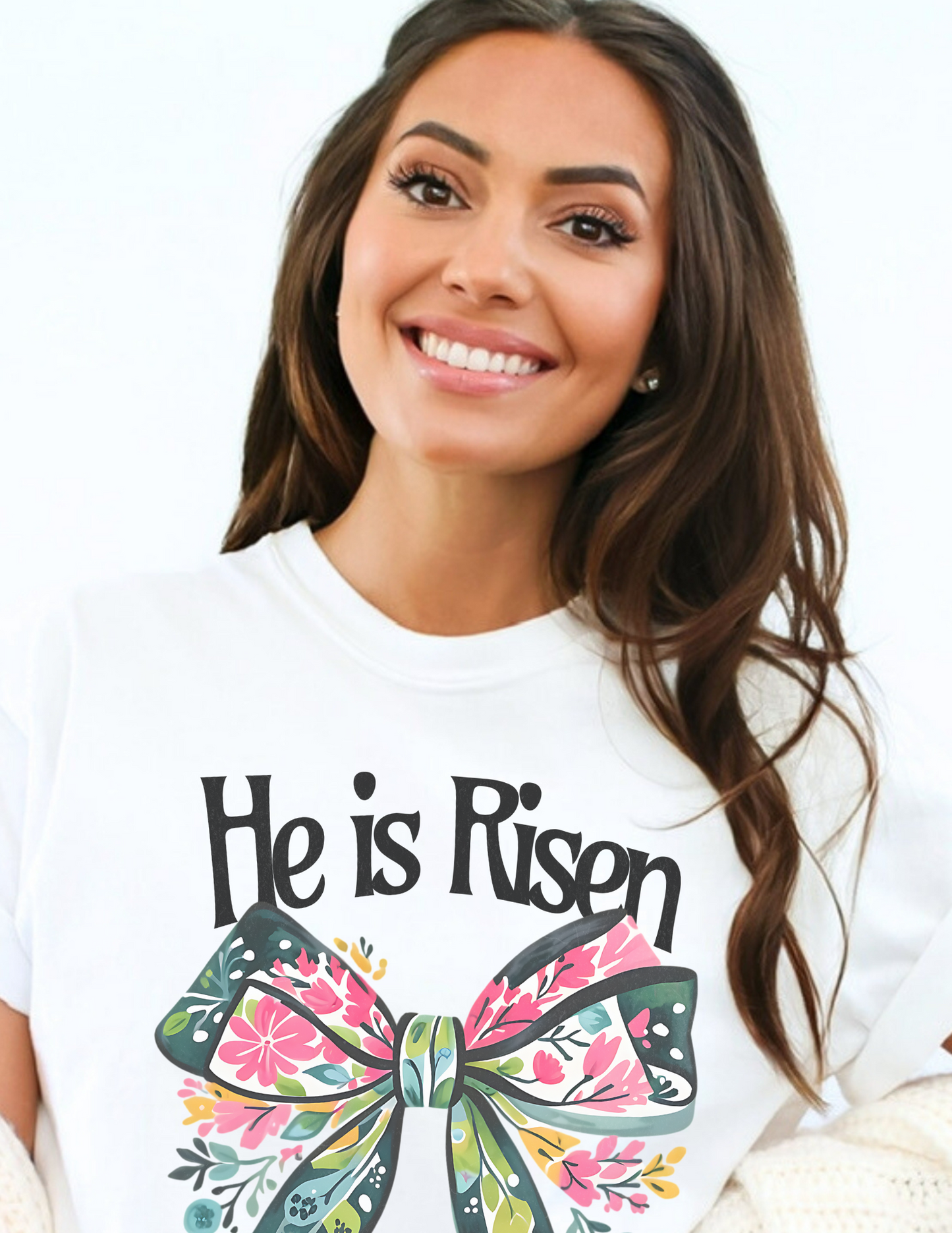 He Is Risen-Bow Tshirt