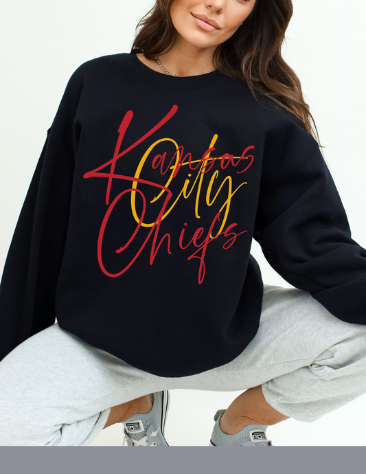 KC Chiefs Cursive Sweatshirt