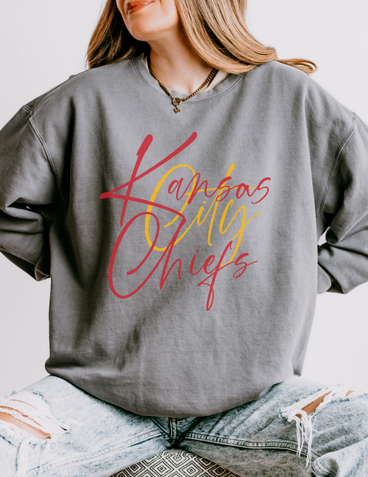 KC Chiefs Cursive Sweatshirt (CC)