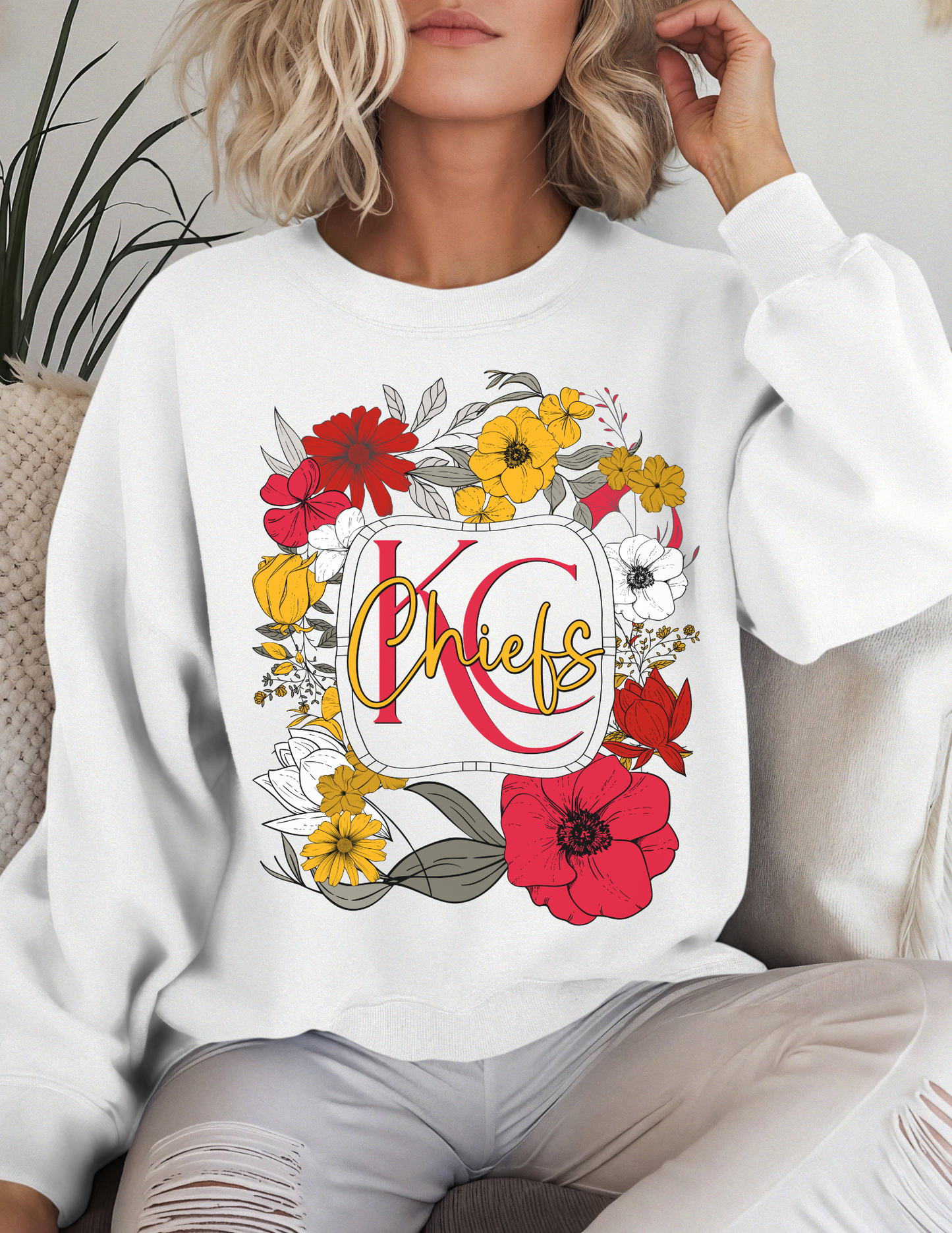 KC Chiefs Floral Sweatshirt