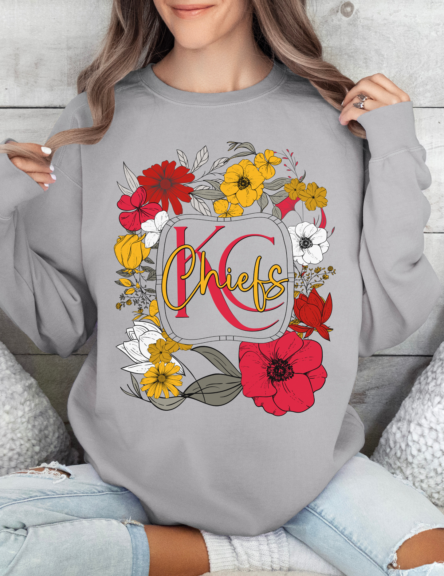 KC Chiefs Floral Sweatshirt