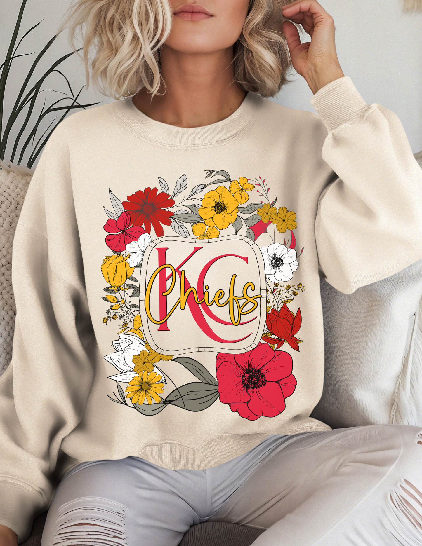 KC Chiefs Floral Sweatshirt