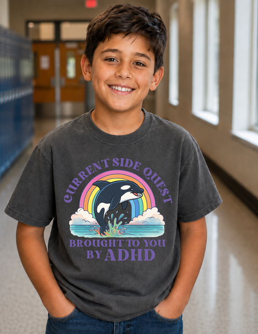 Current Side Quest ADHD T-Shirt | YOUTH