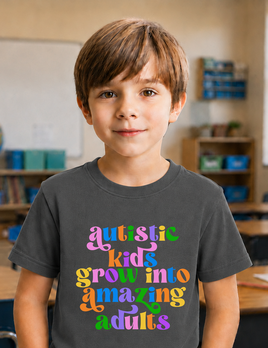 Autistic Kids Grow Into Amazing Adults T-Shirt | YOUTH