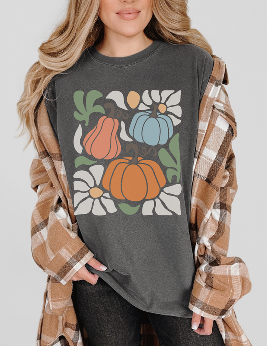 Pumpkin Boho Floral T-Shirt