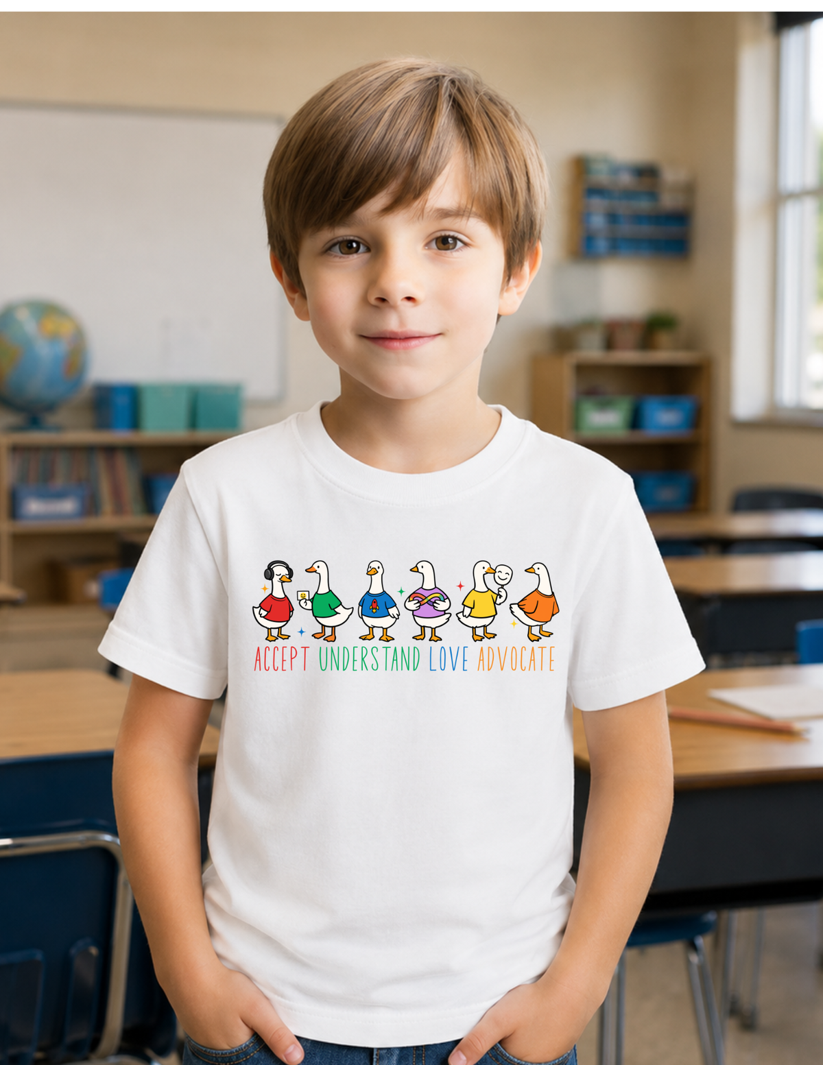 Accept Understand Love Advocate Ducks T-Shirt | YOUTH