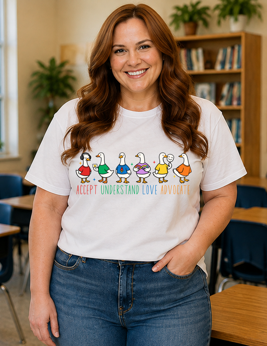 Accept Understand Love Advocate Ducks T-Shirt | ADULT