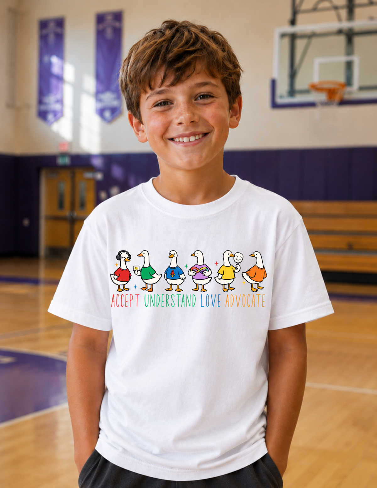 Accept Understand Love Advocate Ducks T-Shirt | YOUTH