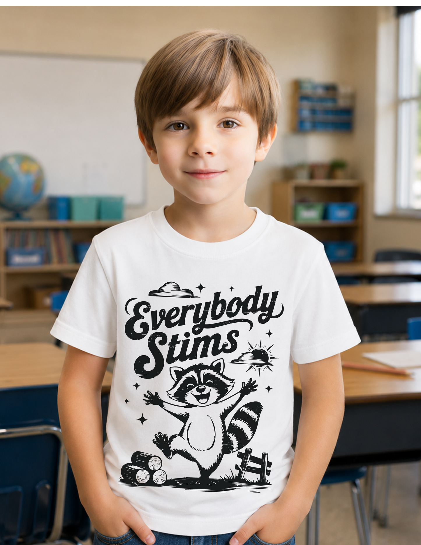 Everybody Stims Raccoon T-Shirt | YOUTH