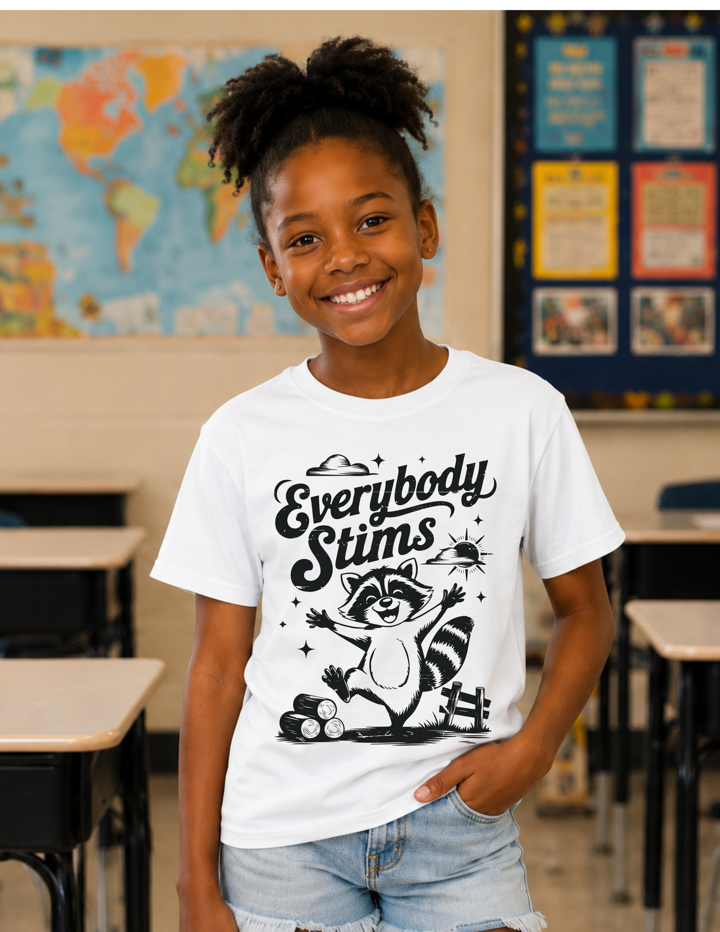 Everybody Stims Raccoon T-Shirt | YOUTH