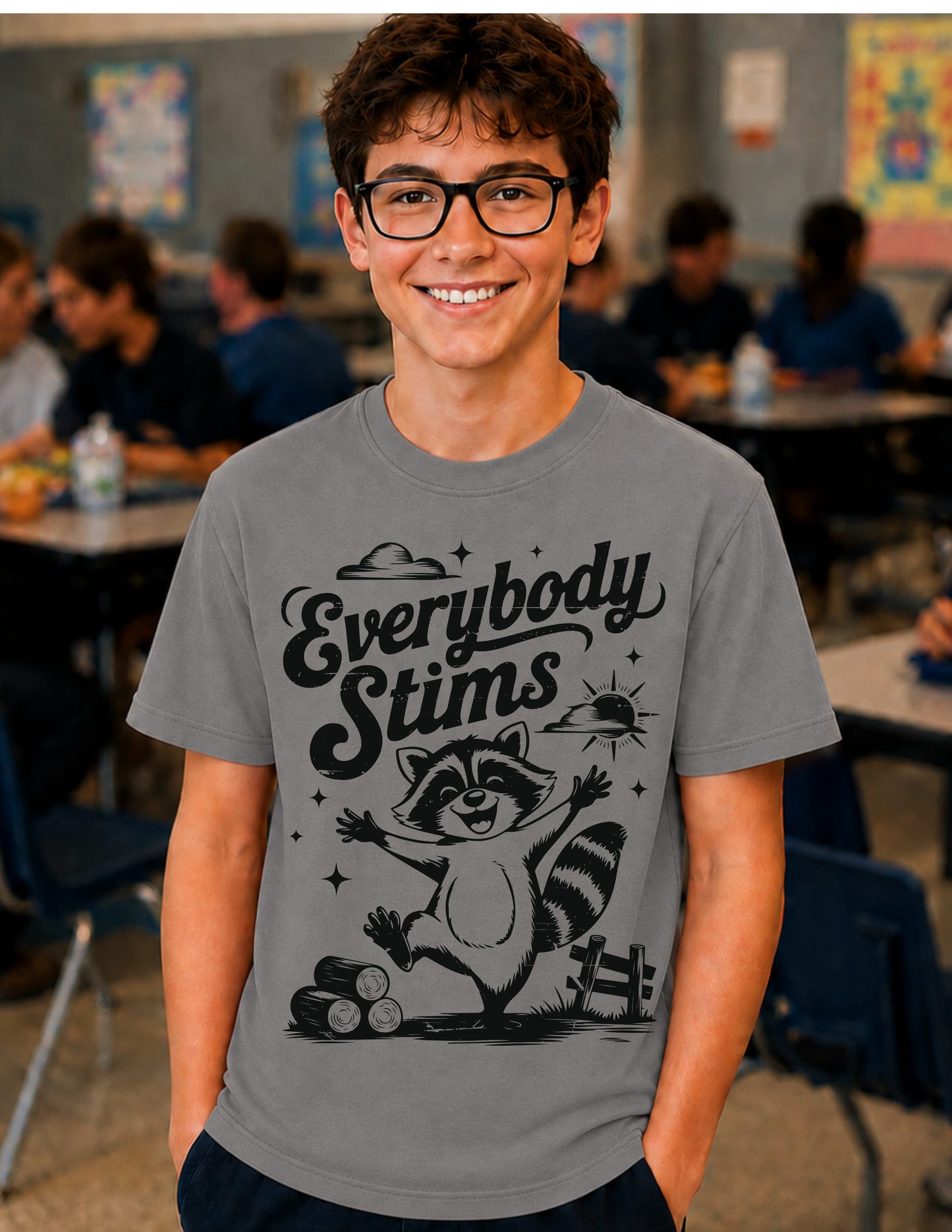 Everybody Stims Raccoon T-Shirt | YOUTH
