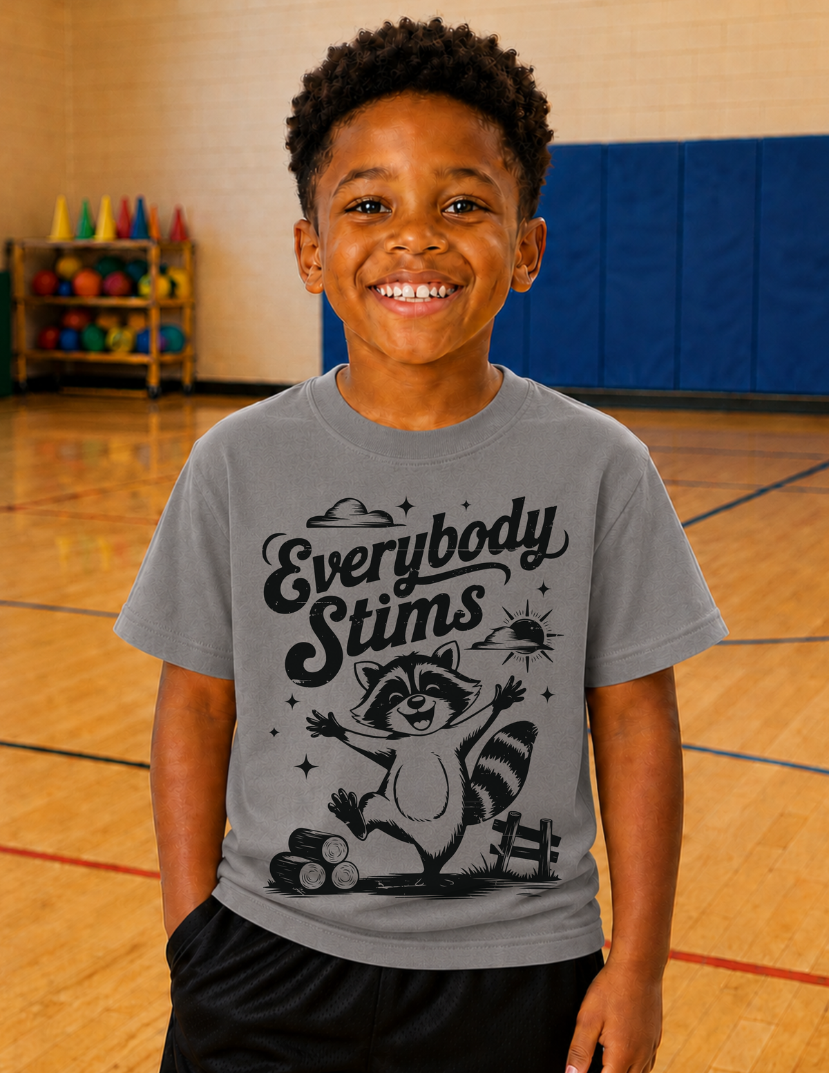 Everybody Stims Raccoon T-Shirt | YOUTH
