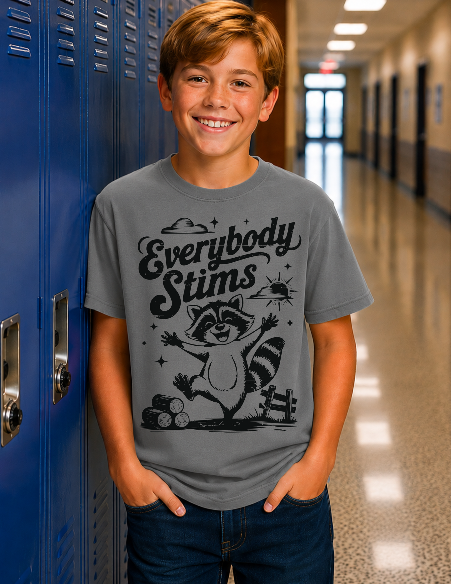 Everybody Stims Raccoon T-Shirt | YOUTH