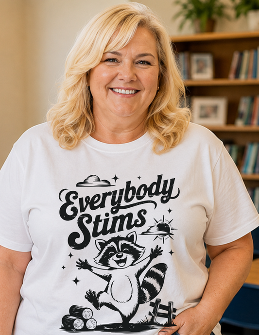 Everybody Stims Raccoon T-Shirt | ADULT