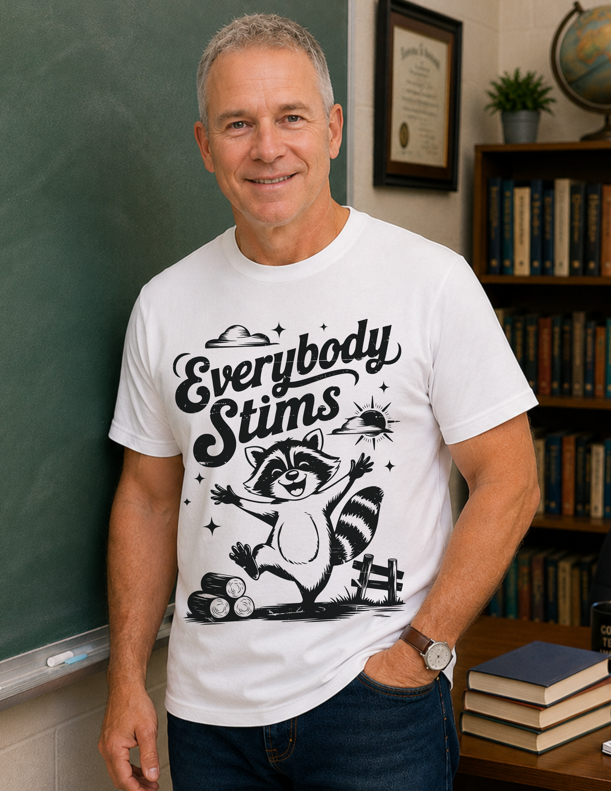 Everybody Stims Raccoon T-Shirt | ADULT
