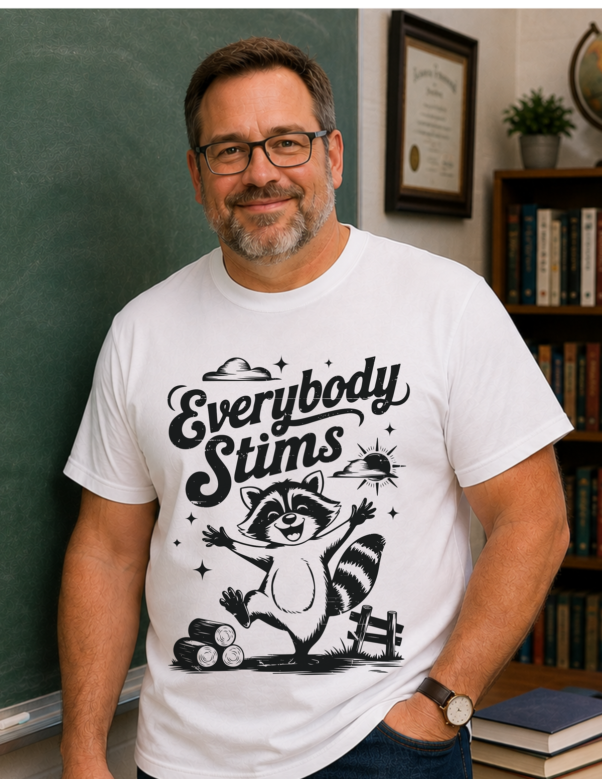 Everybody Stims Raccoon T-Shirt | ADULT