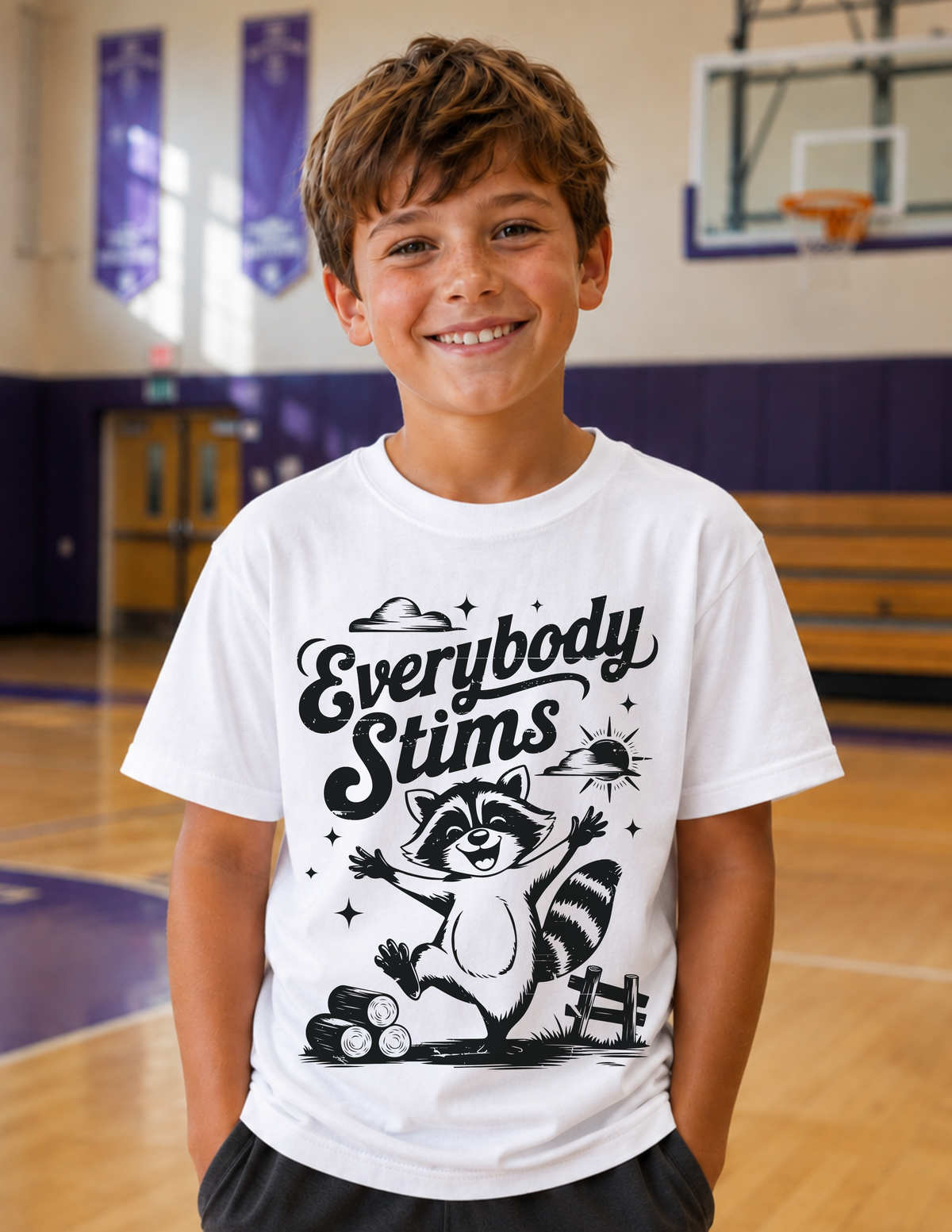Everybody Stims Raccoon T-Shirt | YOUTH