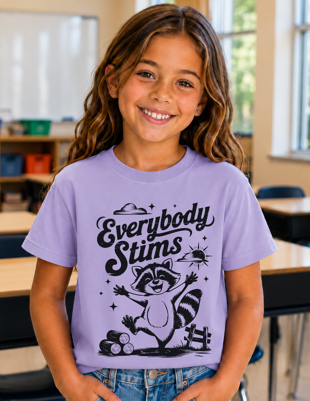 Everybody Stims Raccoon T-Shirt | YOUTH