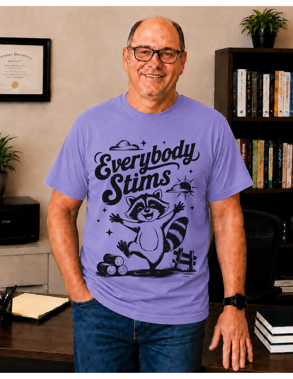Everybody Stims Raccoon T-Shirt | ADULT