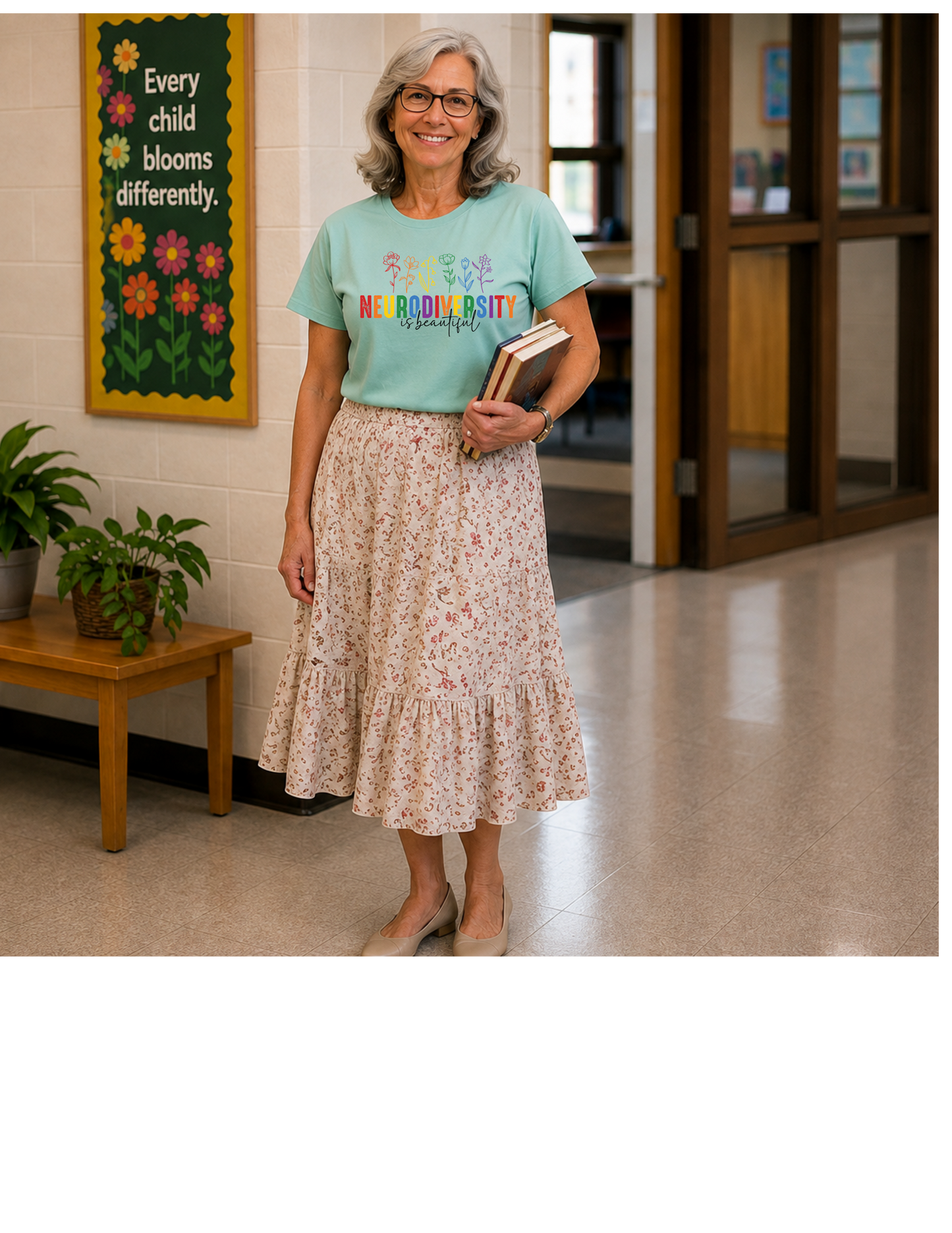 Neurodiversity Is Beautiful Flowers Classic T-Shirt | ADULT